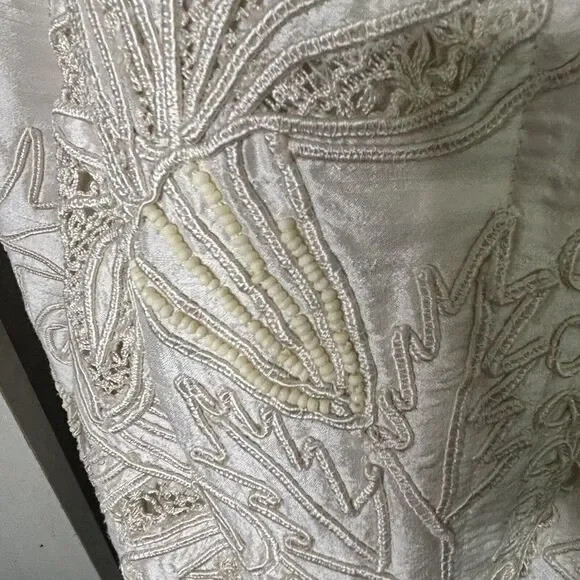 Sandy Starkman Skirt Set Womens‎ 1X White 100% Silk Beaded 3 Piece Vintage - Picture 16 of 16